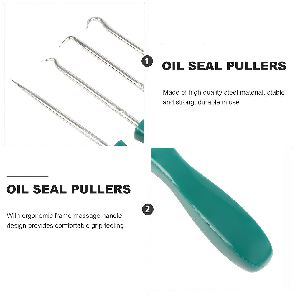 4-Pieces Insulated Pick and Hook Set Non-Slip Handle Automotive Repair Tools