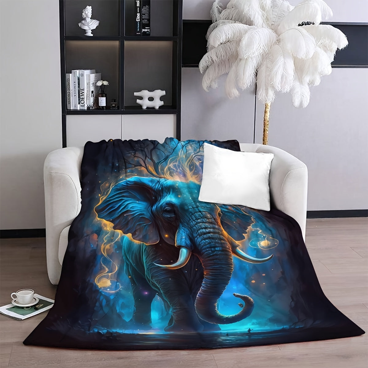 All-Season Elephant Fleece Blanket Cozy Throw for Living Room Bedroom