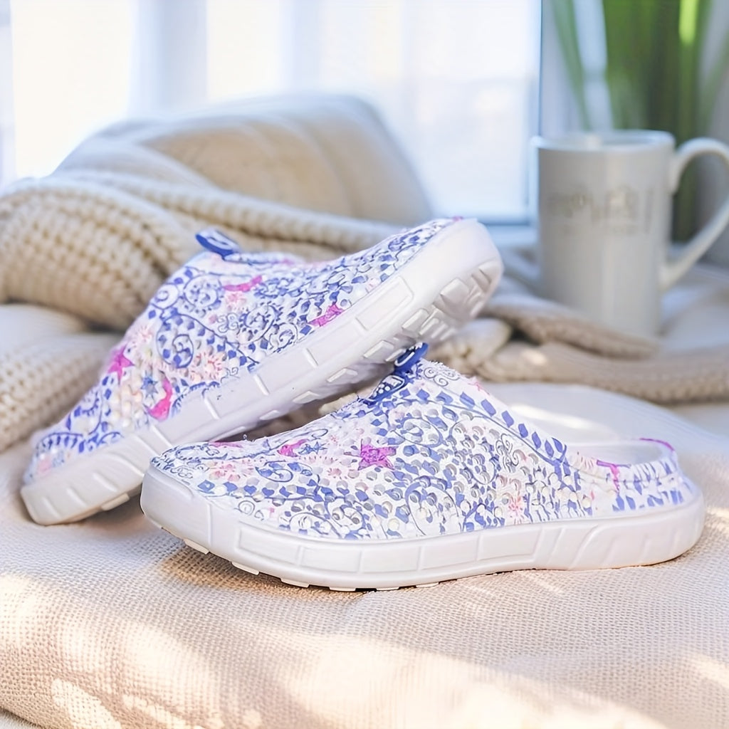 Women's Summer Shoes Breathable Star Moon Print Comfortable Footwear