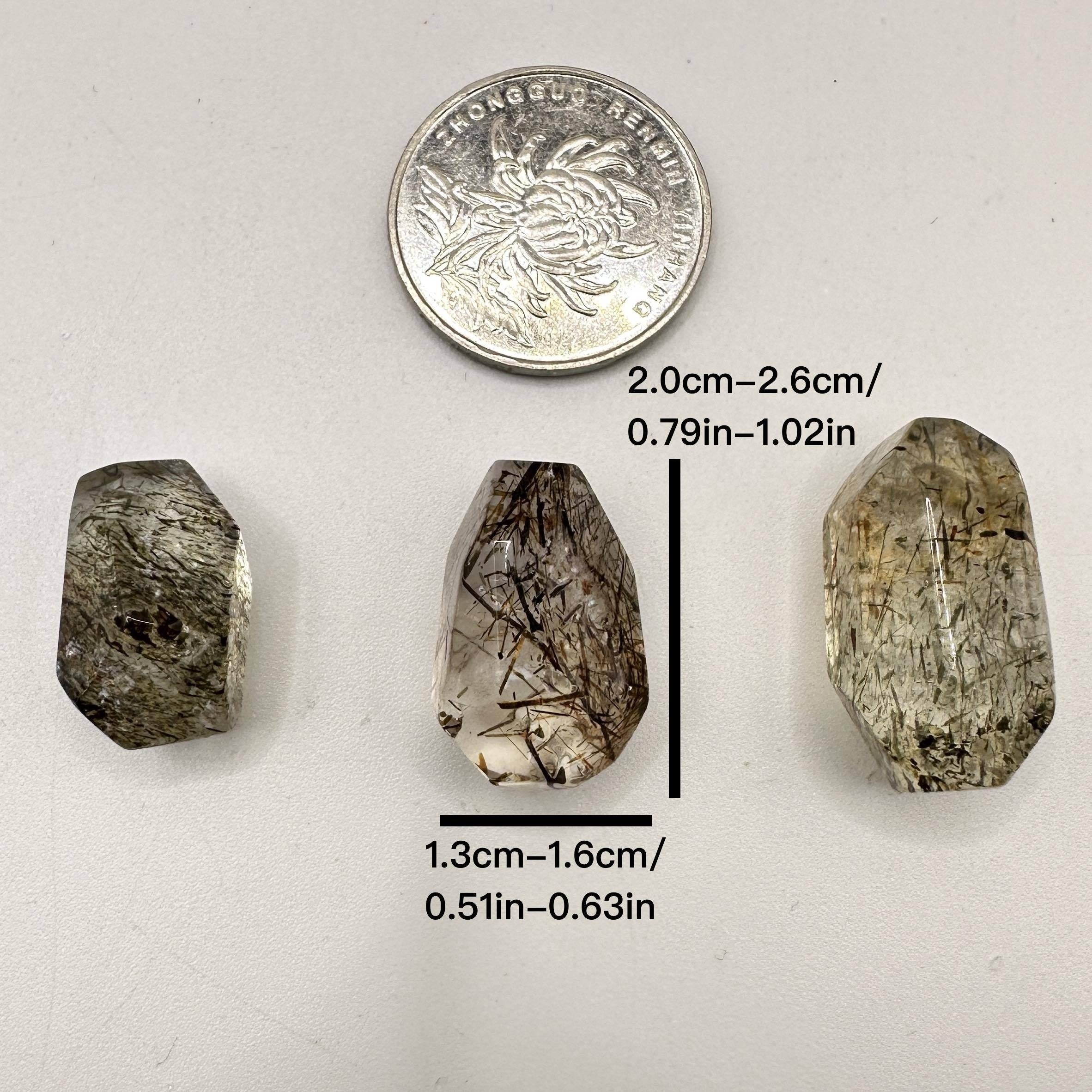 Multi-Colored Rutile Quartz Gemstone 2.01-2.59cm for Collectors and Gifts