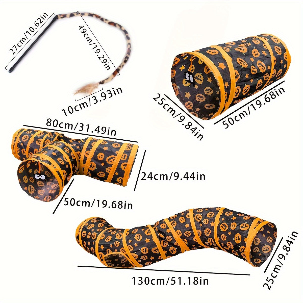 22-Piece Cat Toy Set with Tunnel Crinkle Balls Feathers Playballs for Indoor Cats