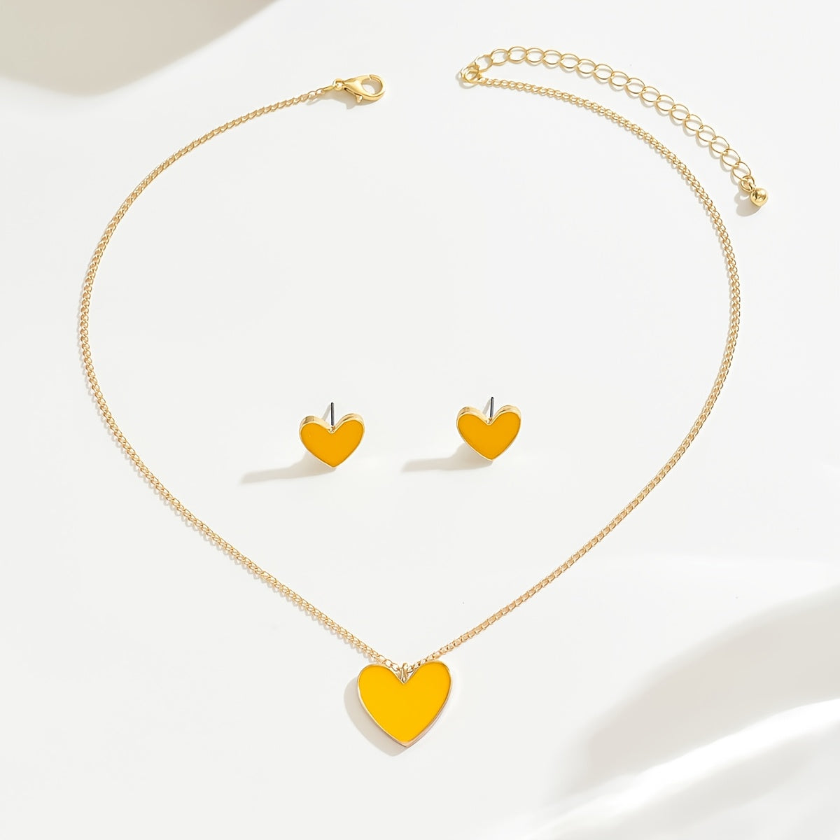Elegant Heart Jewelry Set for Women 3-Piece Necklace and Stud Earrings Gift