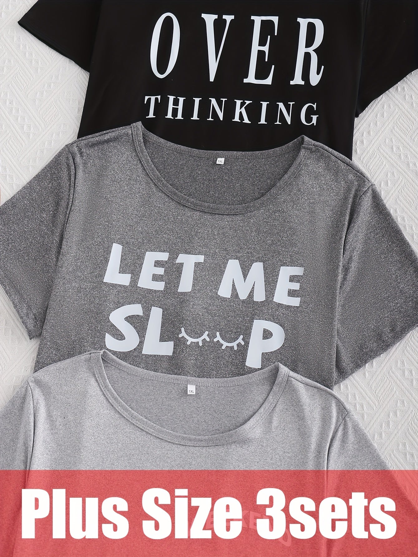 Plus Size Women's Loungewear Set Silky Fiber Short Sleeve Shorts