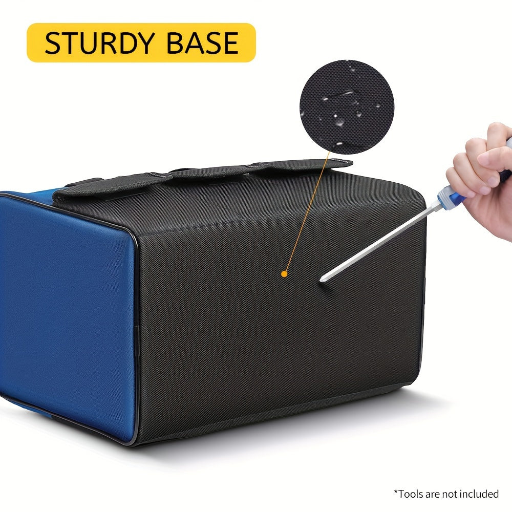 Men's Polyester Wide Mouth Tool Bag with Inside Pockets for Easy Storage and Organization