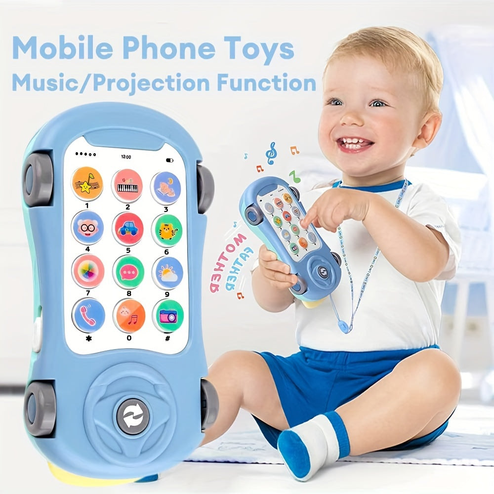 Baby Toy Phone with Music Lights Projector Educational Activities for Infants