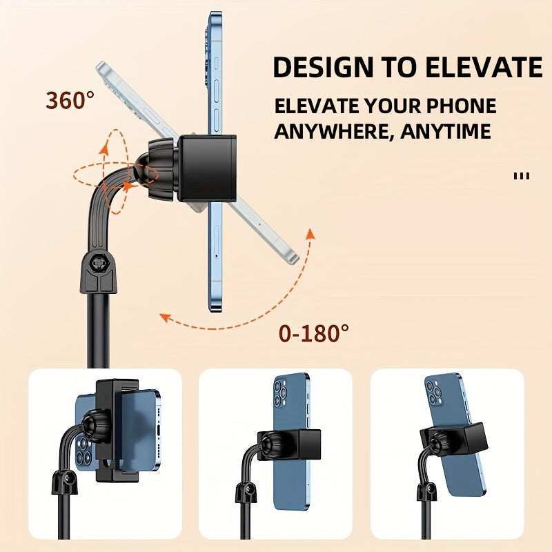 Adjustable Phone Stand Holder with Weighted Chassis Waterproof Plastic for Hands-Free Use