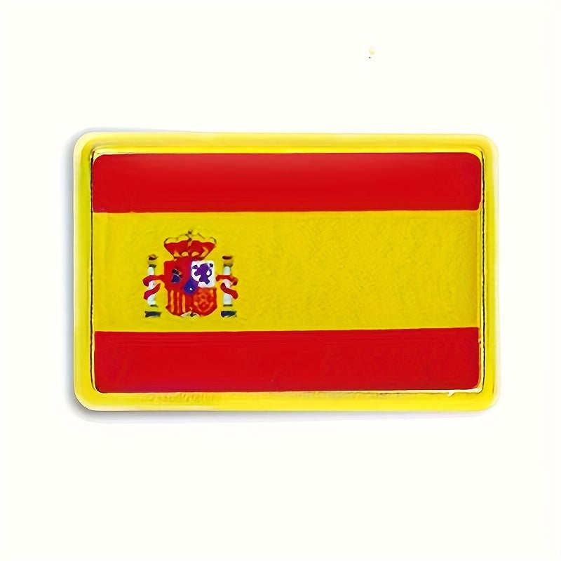 Set of 20 Spanish Flag Alloy Lapel Pins Square National Emblem Brooches for Jackets Backpacks Accessories