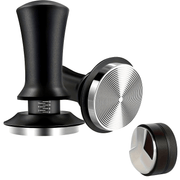 Tamper de espresso de acero inoxidable con calibración de profundidad ajustable para uso en casa