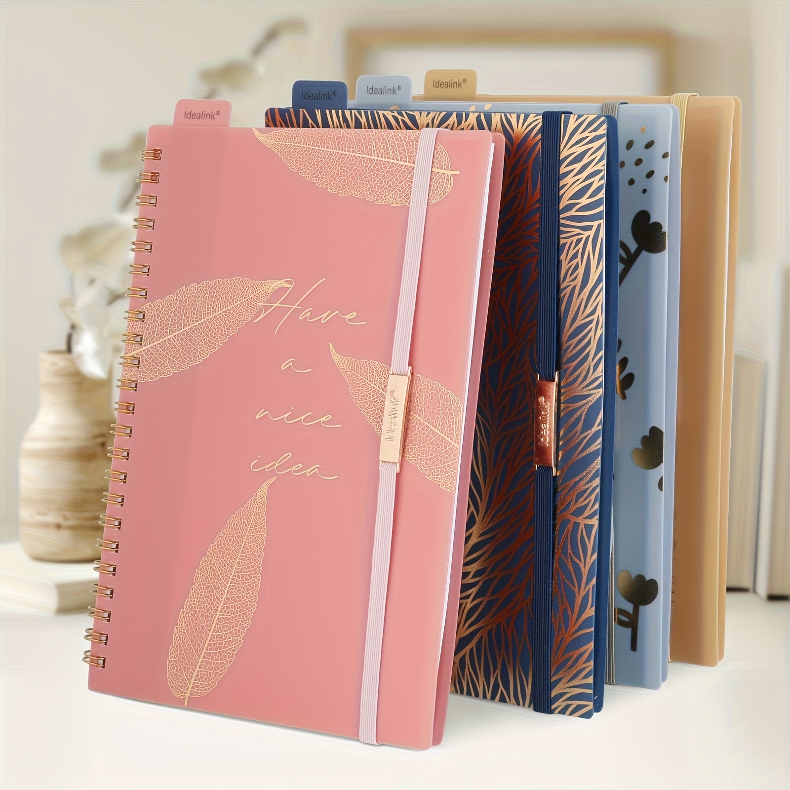 Spiral Notebook A5/A6 Floral Design Hot Stamping 160 Pages Study Planner Office Supplies
