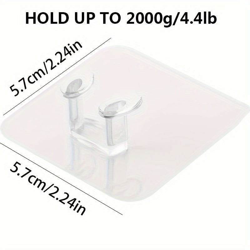 Juego de 4 ganchos de pared de plástico sin taladro, fácil de montar, ganchos modernos de utilidad