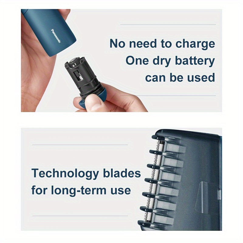 Afeitadora eléctrica recortadora para hombres y mujeres, húmedo y seco, acero, afilador, lavable, corporal, alimentada por batería, más de 60 minutos
