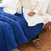Sherpa Argyle Christmas Blanket Soft Warm Cozy Double-Layer for Bedroom Sofa Office
