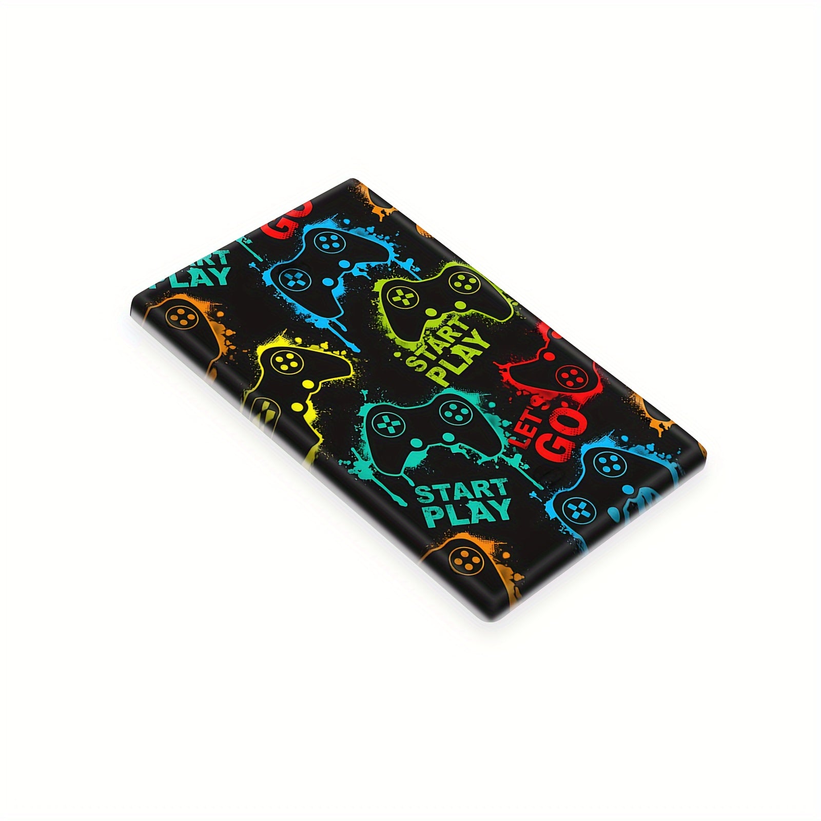 Colorful Gaming Light Switch Cover with "Go Play Start" Design for Teen Rooms and Game Spaces