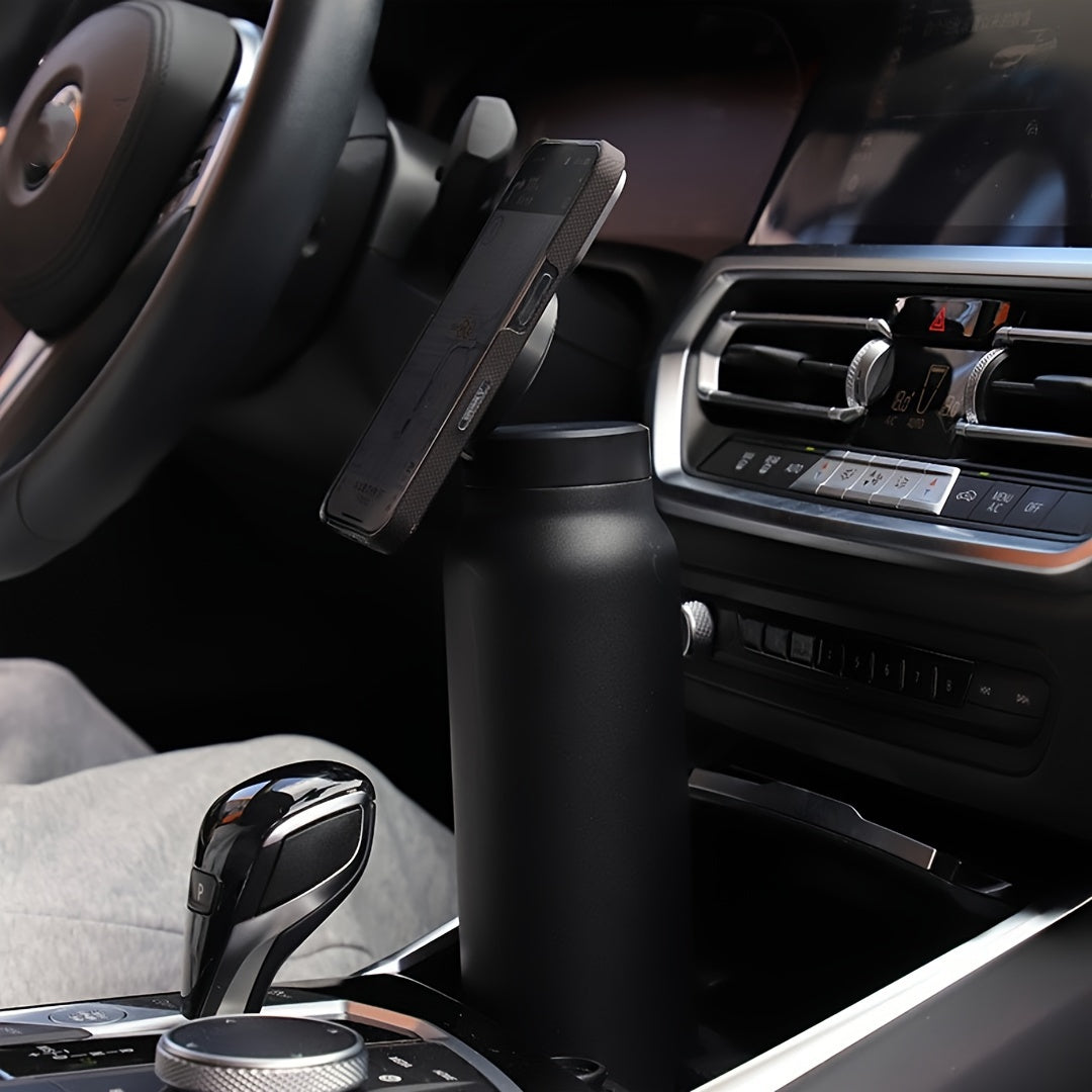 24oz Insulated Stainless Steel Water Bottle with Phone Holder and Magnetic Mount