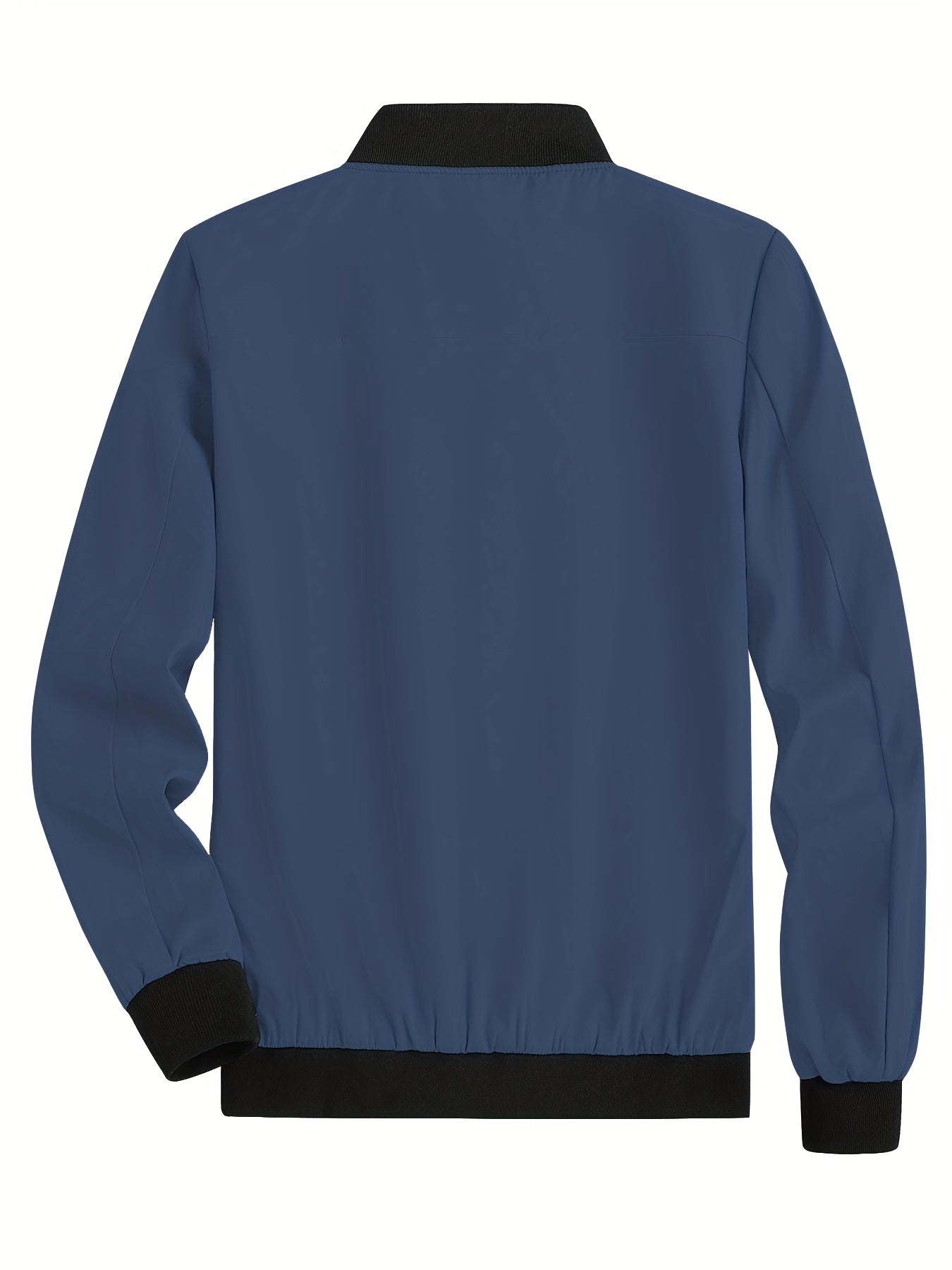 Men's Maroon Zip-Up Jacket with Stand Collar Lightweight Polyester for Spring and Fall Outdoor Activities