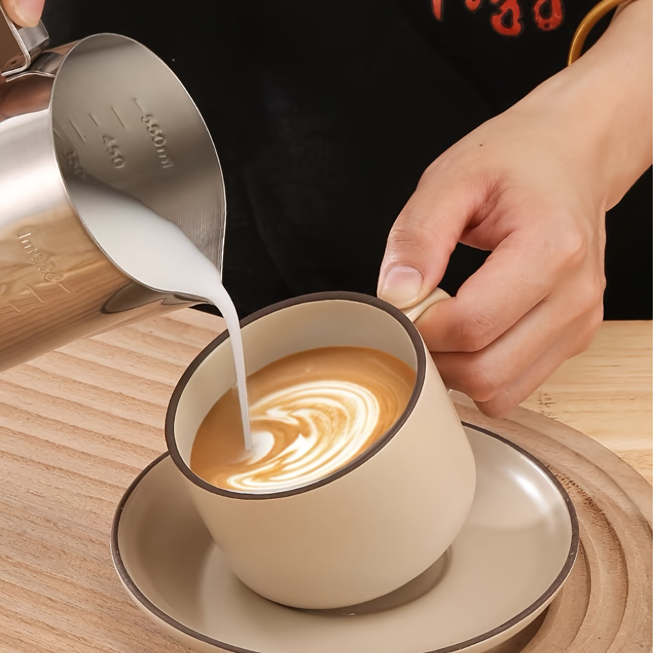 Stainless Steel Milk Frothing Cup for Latte Art, Cappuccino, Lattes, Milk Tea