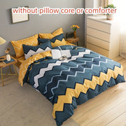 Комплект одеяла с узором из волн из 4 частей с наволочками и простыней для всех сезонов