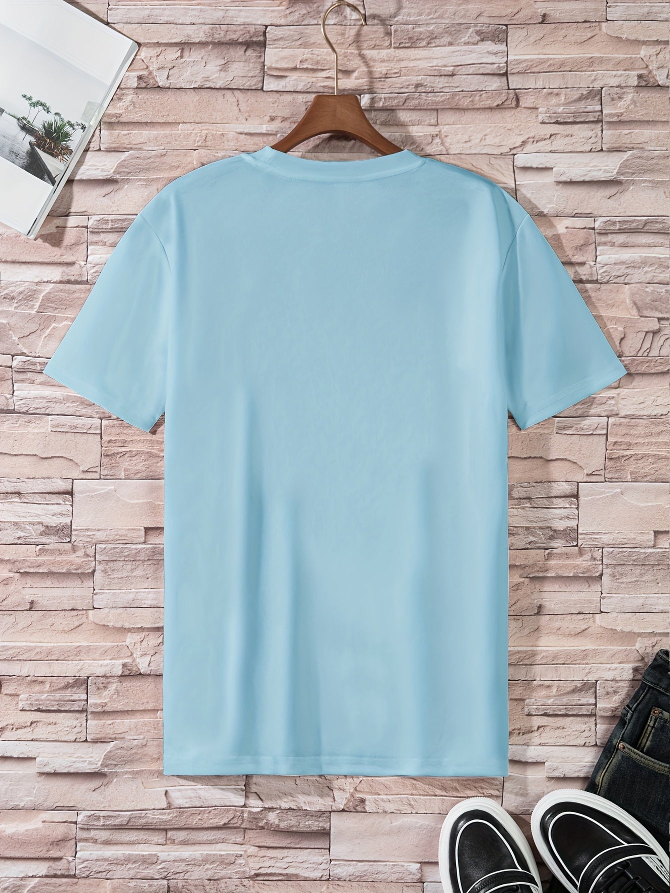 Men's Short Sleeve T-Shirt Set 3 Pieces Solid Polyester Casual All Seasons