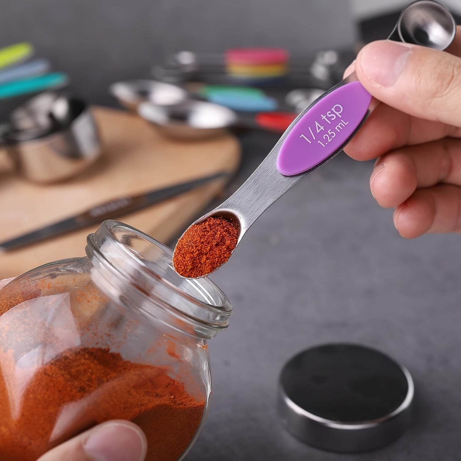 23-Piece Black Stainless Steel Measuring Cups and Spoons Set for Dry and Liquid Ingredients