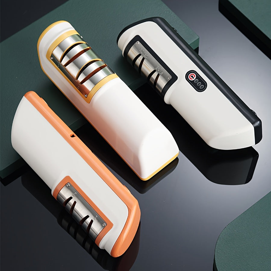 Electric Knife Sharpener USB Rechargeable Fast Automatic Kitchen Knife Sharpener Multifunctional