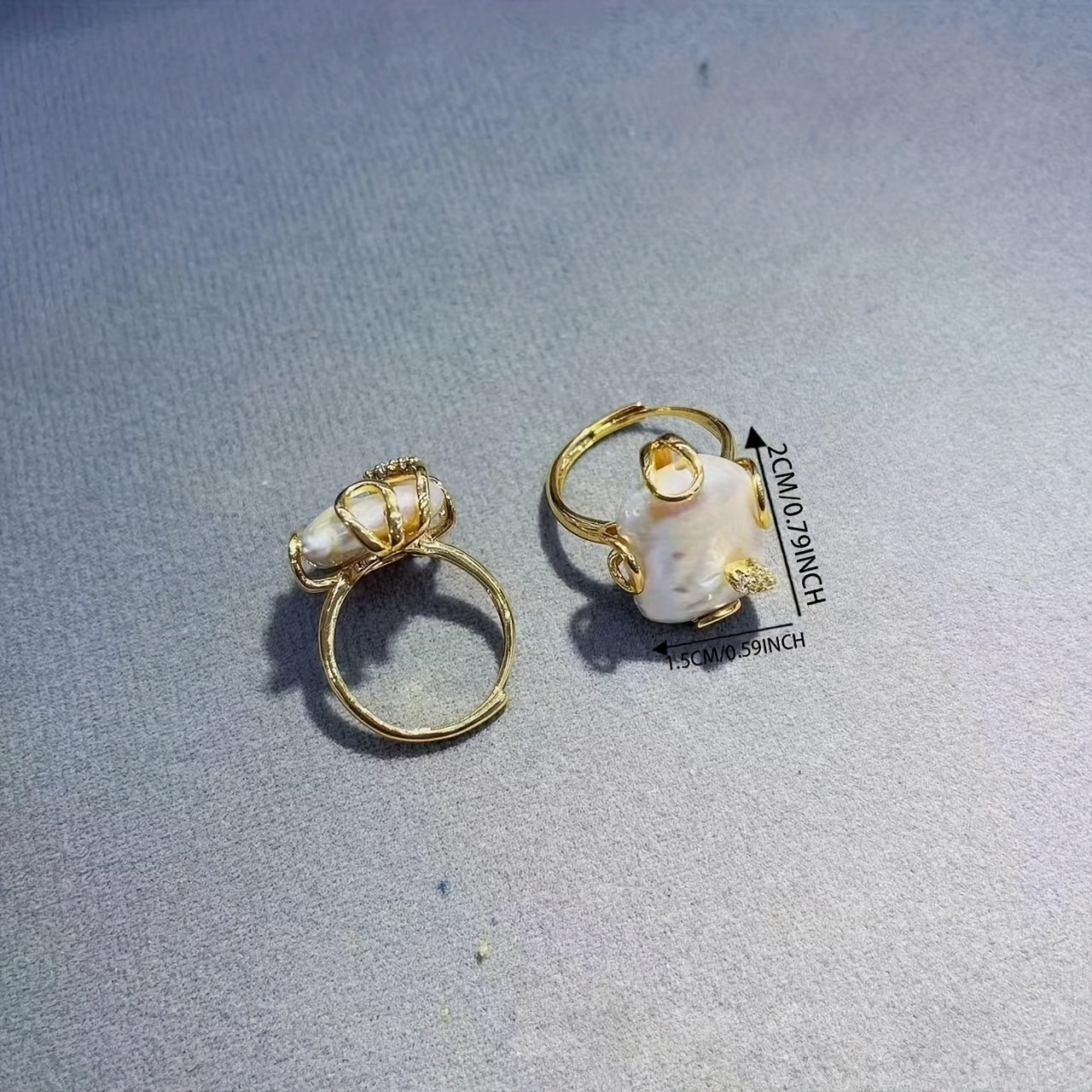 Freshwater Pearl Ring with 14K Gold Plating Copper Base Elegant Jewelry for Daily Wear