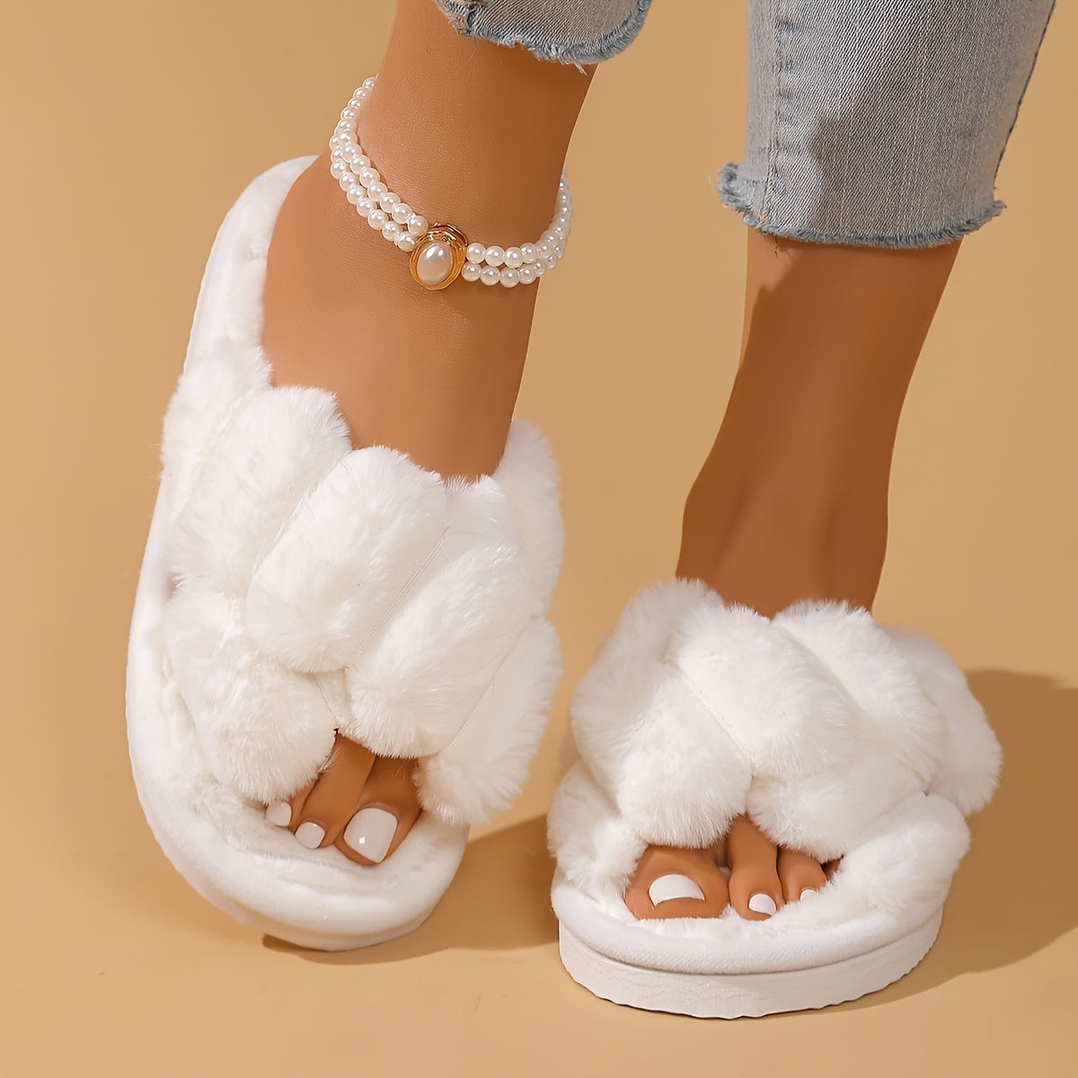 Ayollar uchun mo'ljallangan mo'rt va qulay Cross Slipper, ko'p rangli, yumshoq mato ichki poyabzal