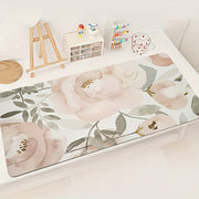 Large Floral Pattern Mouse Pad with Rubber Base Washable Non-Slip for Gaming and Office