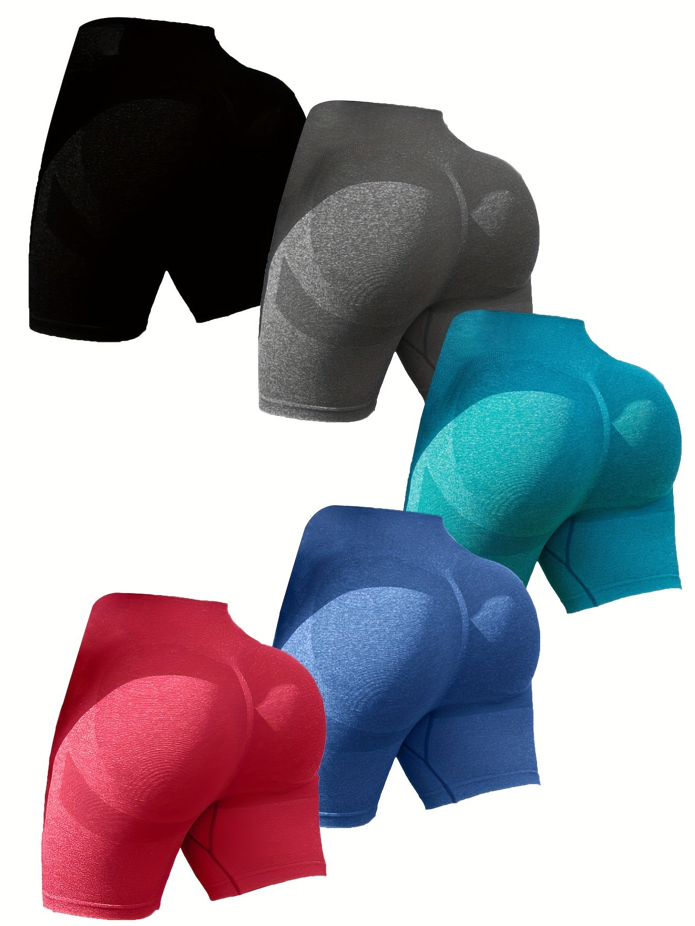 Women Plus Size High-Waist Yoga Shorts Stretchy Quick-Dry Seamless Workout Casual