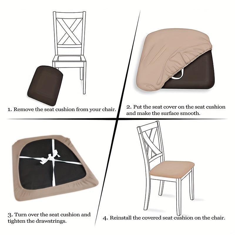 Вязаные чехлы для сидений стульев из твила для обеденных стульев, идеально подходящие для свадеб или домашнего декора.