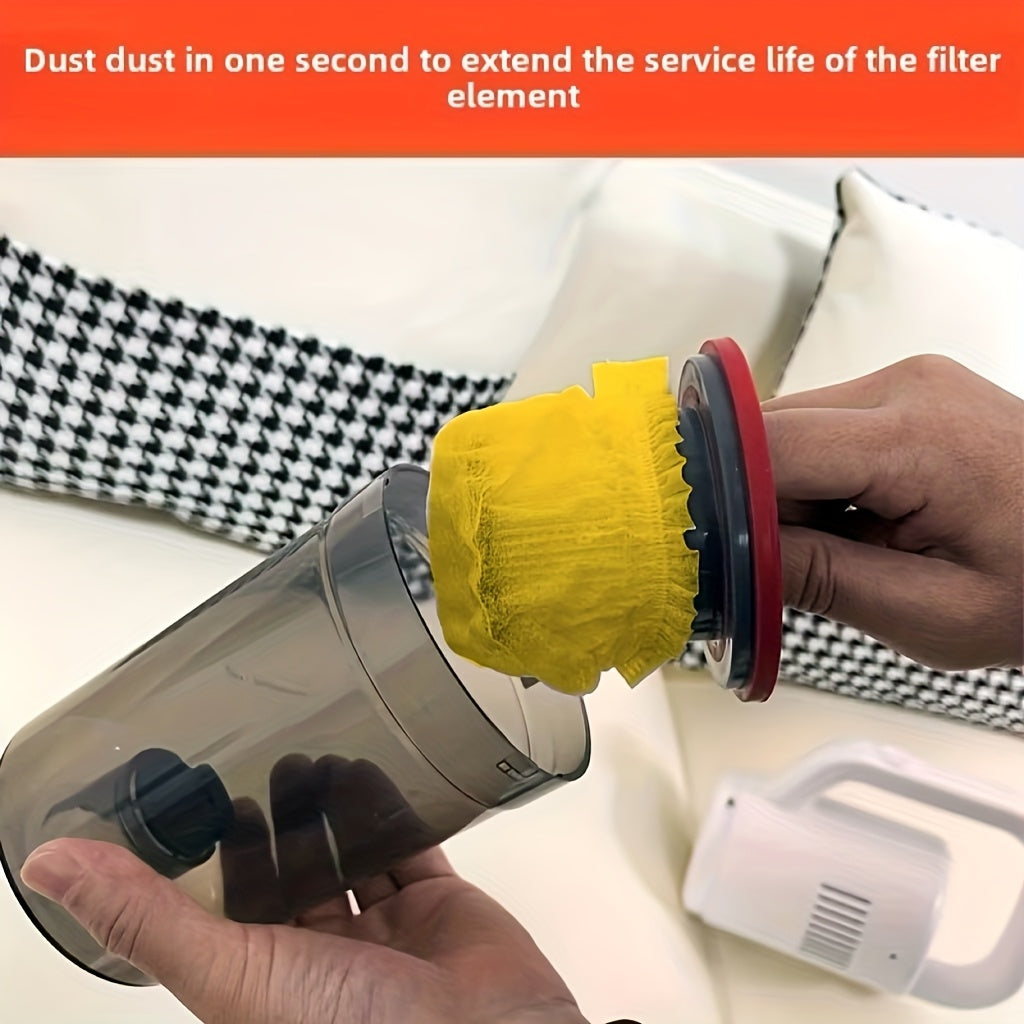 50 dona bir foydalanishlik changyutgich chang qopqogʻi, samarali chang yigʻish uchun shaffof PP tarmoq filtri bilan