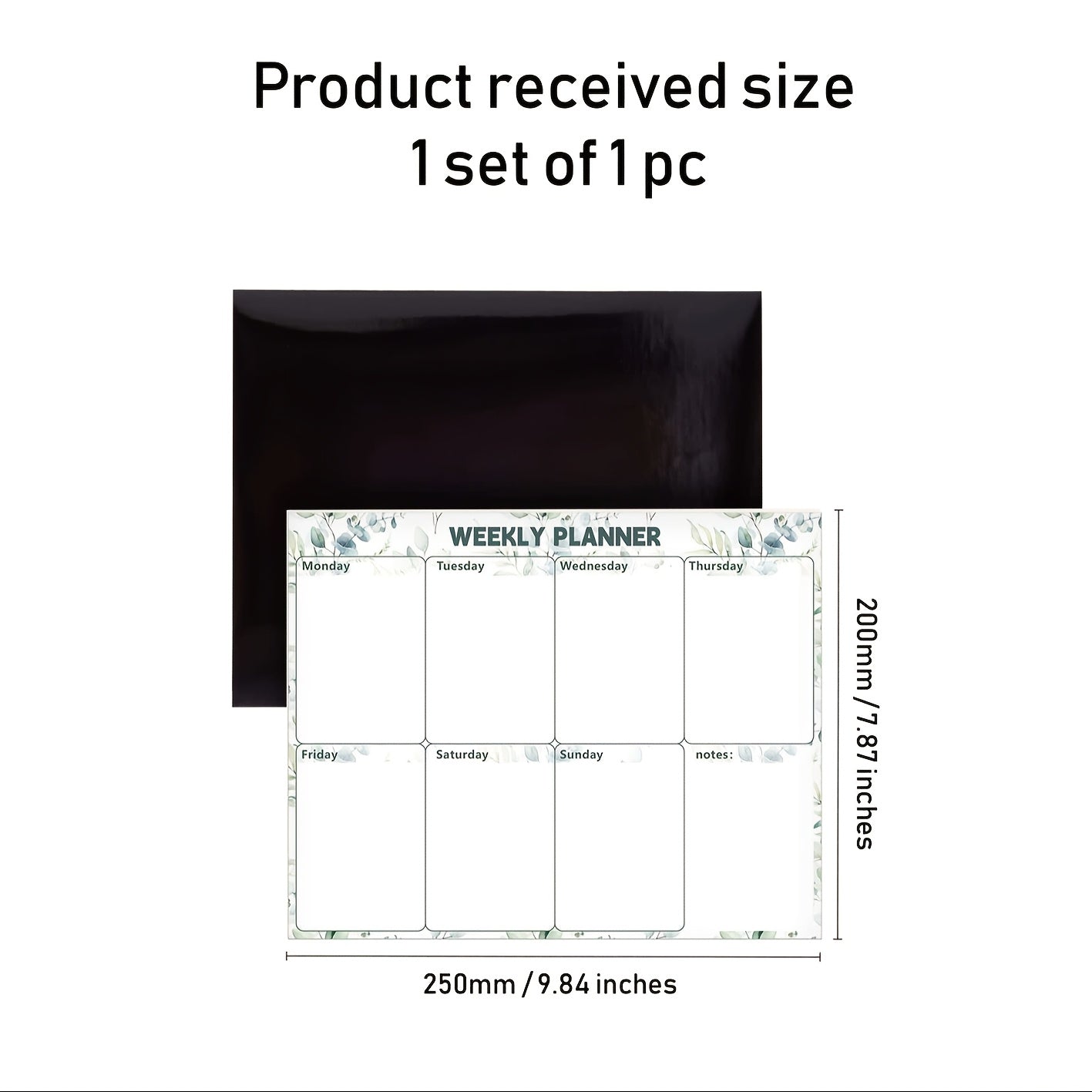 Floral Magnetic Dry-Erase Whiteboard for Refrigerator with Calendar and Magnets