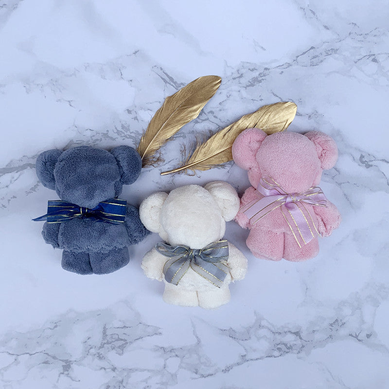 Cute Bear Hand Towel Soft Absorbent Polyester Blend 310gsm Gift for Festivals