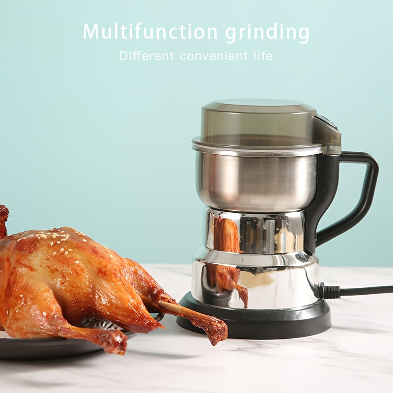 Electric Coffee and Grain Grinder 8-Blade Dry Spice Grinder with One-Button Start