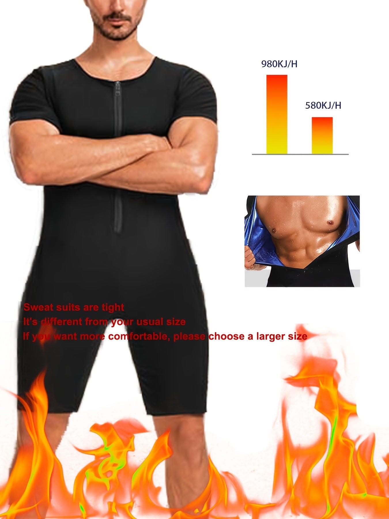 Men's Full Body Sweat Suit for Training Yoga Hiking Camping Breathable Polyester