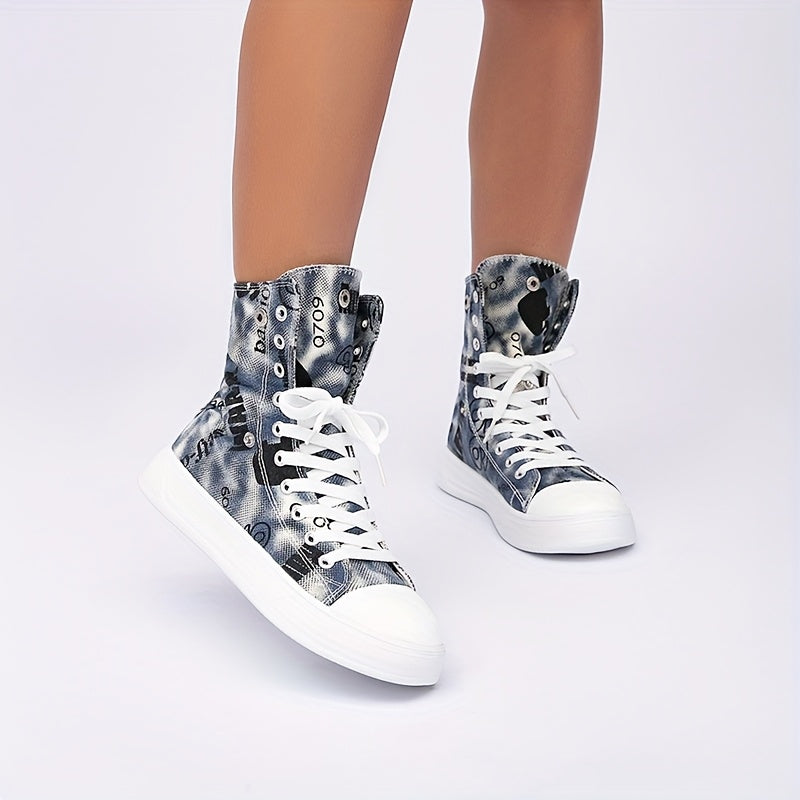 Women's Canvas High-Top Sneakers Breathable Lightweight Casual Shoes