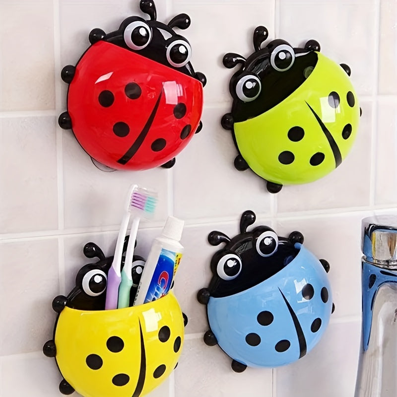 Porta cepillos de dientes para baño Ladybug con ventosa para organización