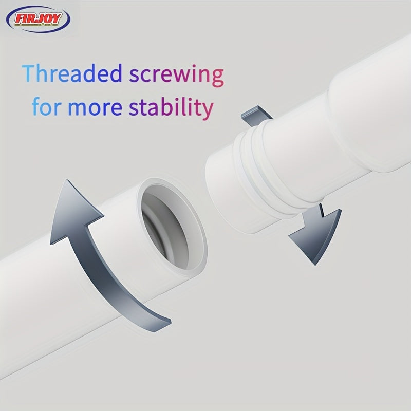 Adjustable Stainless Steel Shower Curtain Rod No-Drill Extendable for Bathroom