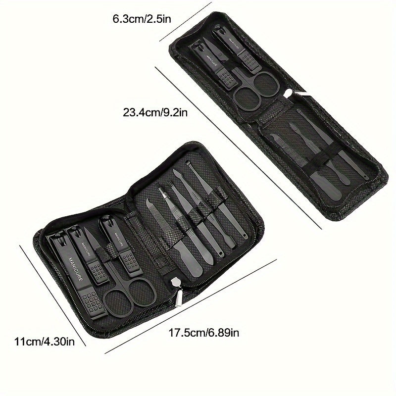 Luxury Stainless Steel Nail Clipper and Manicure Set with Travel Case 6/9 Pieces