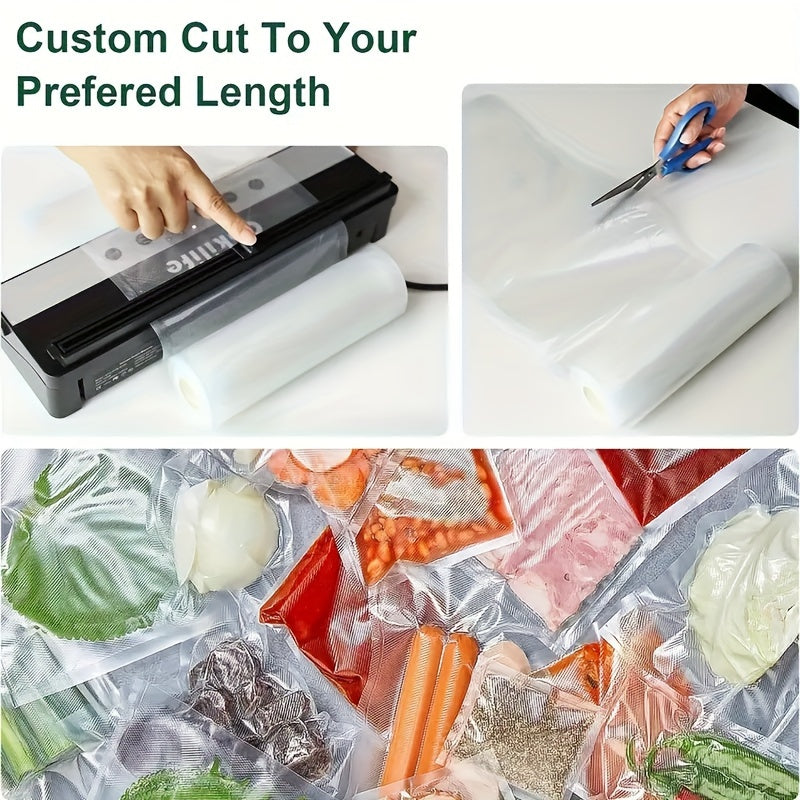 1 рулон профессиональных вакуумных пакетов agashe с улучшенной текстурной поверхностью, эффективным удалением воздуха, герметичной запайкой для хранения продуктов в больших объемах, подготовки блюд, медленного приготовления. Совместим с большинством