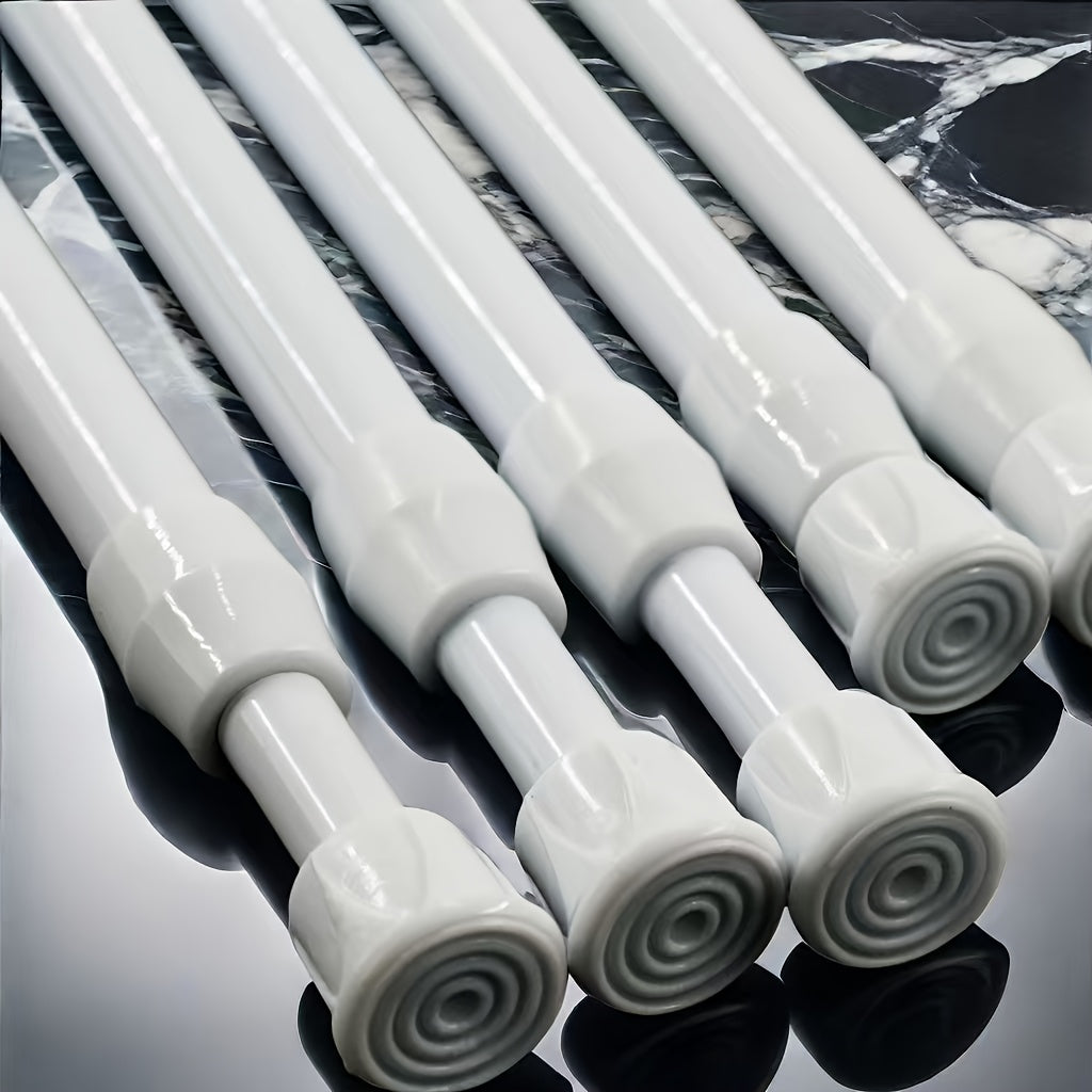 Adjustable Steel Curtain Rod for Shower Window Closet Towel Rack Extendable No-Drill Installation