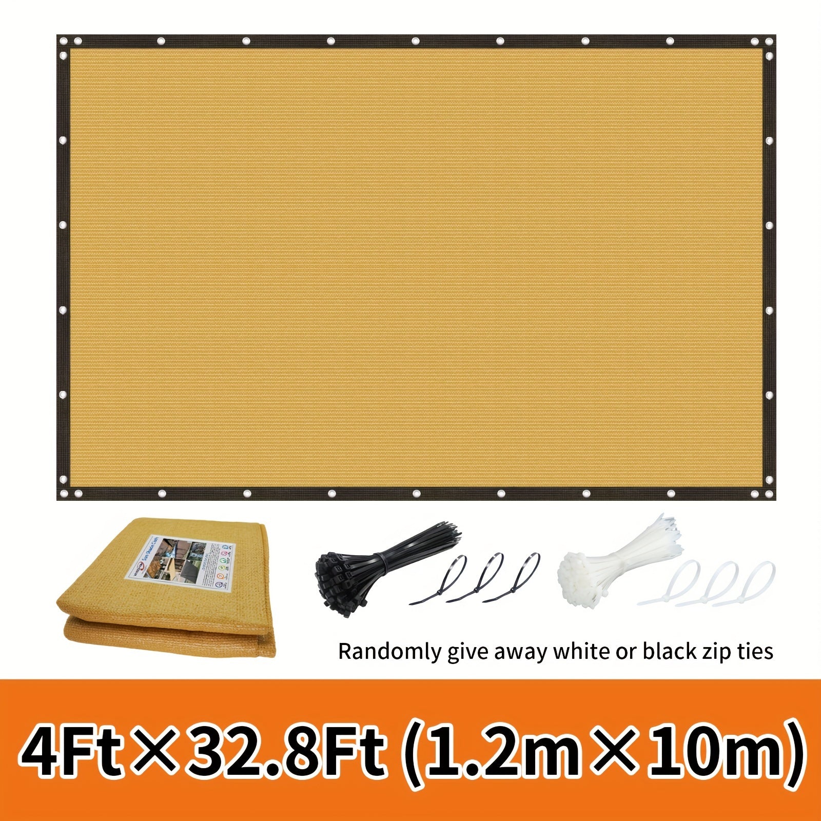 Outdoor Privacy Screen Fence Windproof Sun Protection Decorative Wall Mounted Barrier Black or White Ties Included