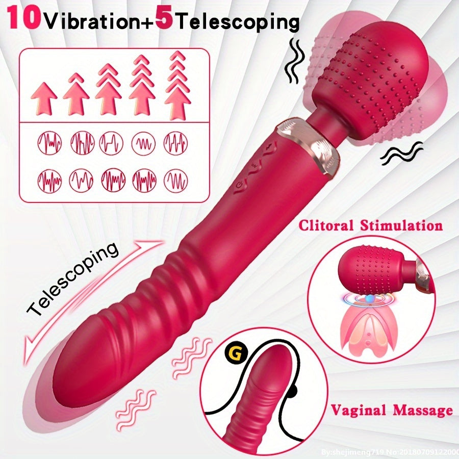 Men Women Silicone Thrust Vibrator With Dual Motors G-Spot Massager