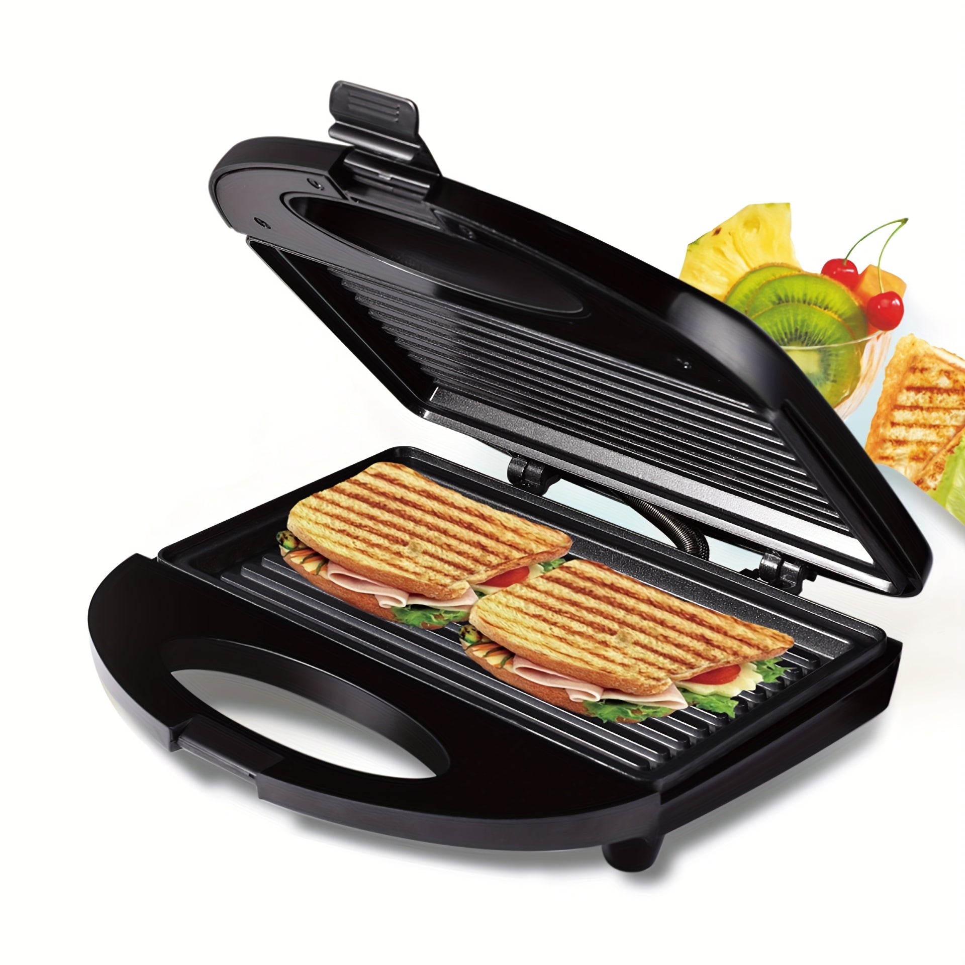 750W Non-Stick Elektrik Sendvich Qovurish Gril Panini Qiluvchi O'chiriladigan Tovoqlar