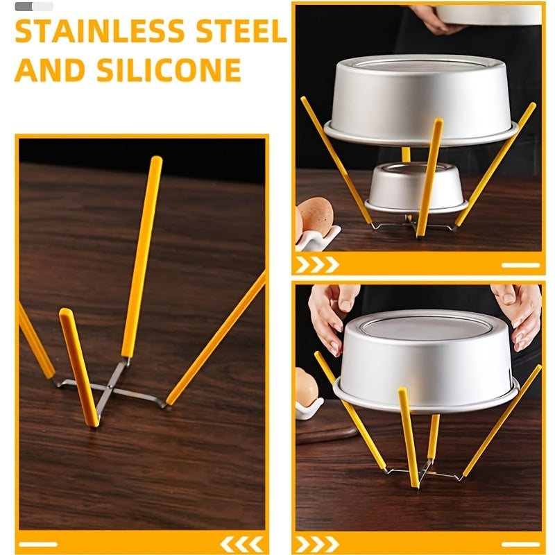 Silicone Folding Cake Cooling Rack for 12.7-22.86 cm Molds Collapsible Stainless Steel Baking Sheet