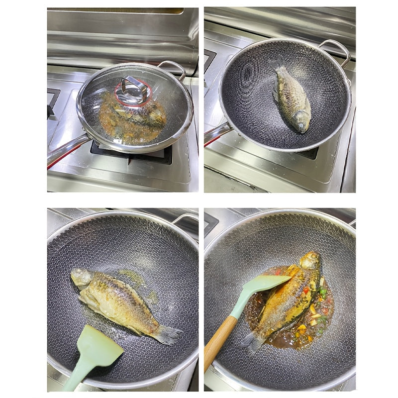 Stainless Steel Frying Pan Nonstick Scratch-Resistant Fast Heat Conducting Cookware