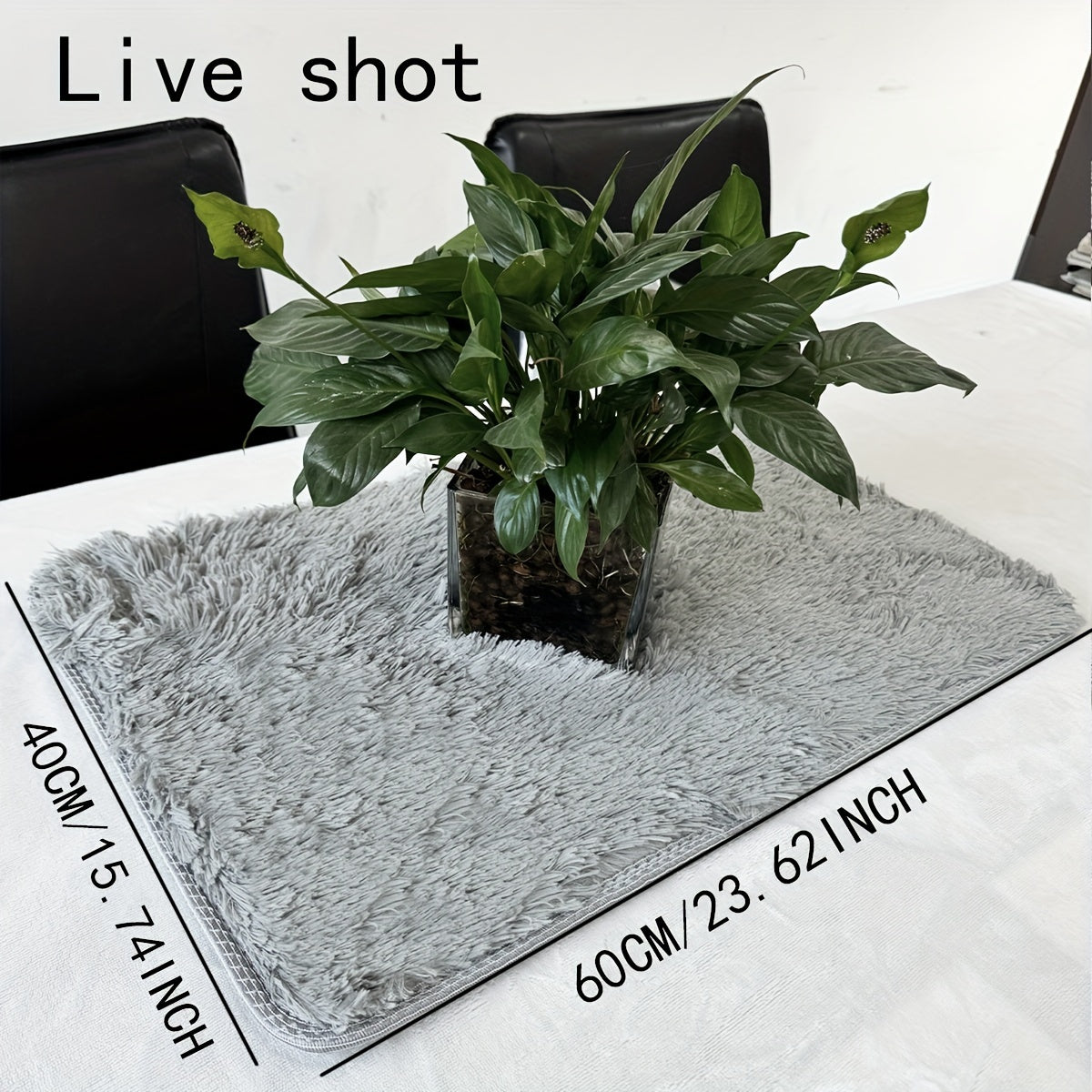 Alfombra de área shaggy gris claro de 160cm x 80cm, lavable a máquina, poliéster para dormitorio y sala de estar