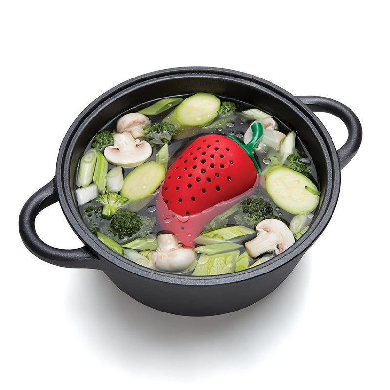 Silicone Pepper-Shaped Spice Infuser Strainer Food-Grade BPA-Free Heat-Resistant