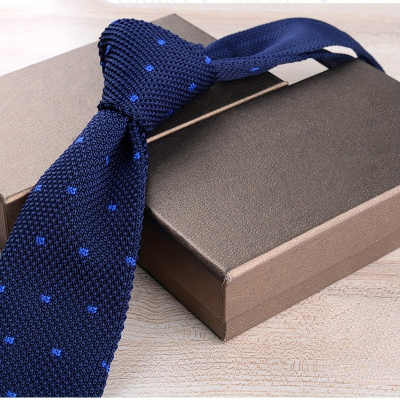 Men's Slim Knit Tie Casual Wear 6cm Wide Polyester British Style