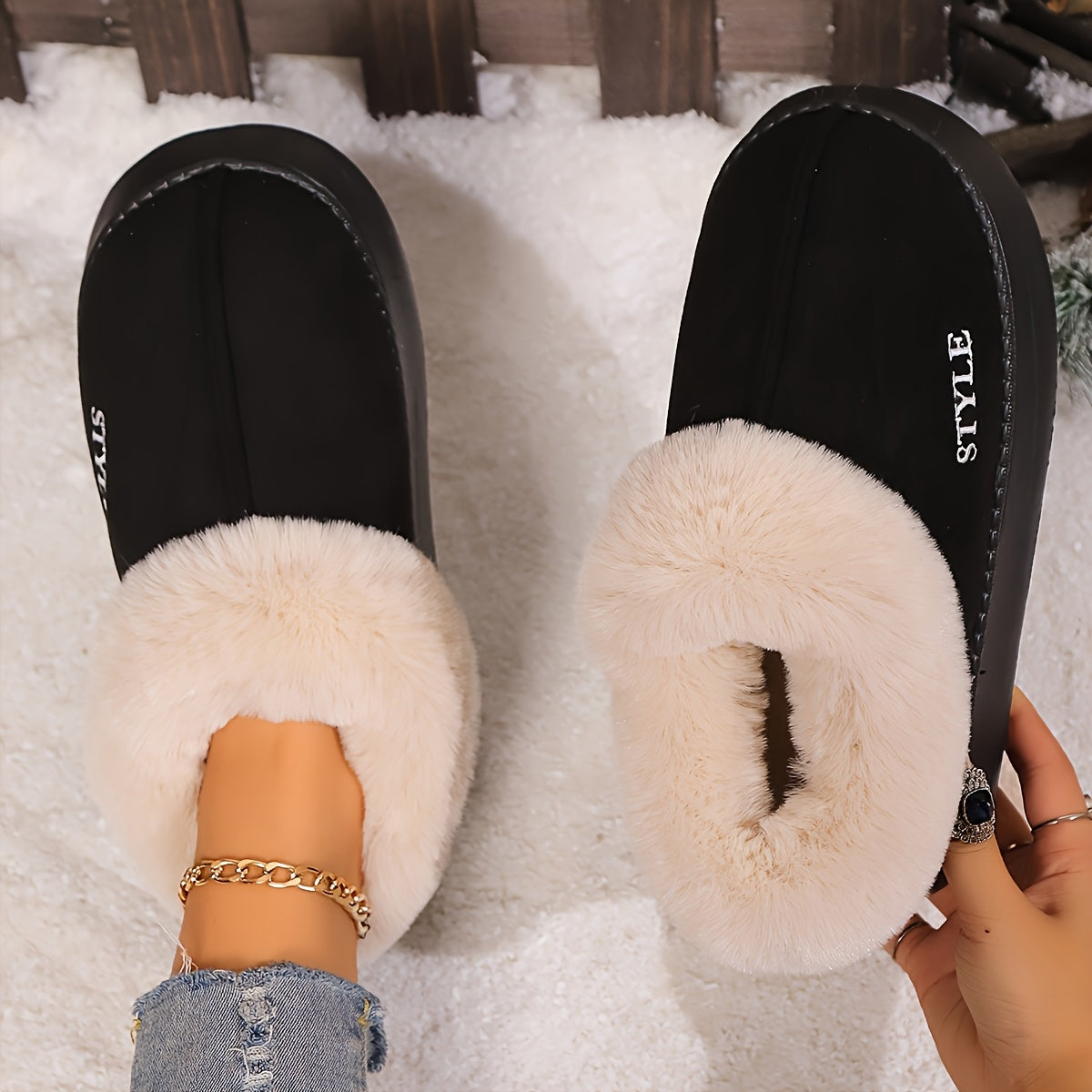 Ayollar uchun qishki issiq kengaytirilgan shippaklar, 5 rangda qulay kundalik poyabzal