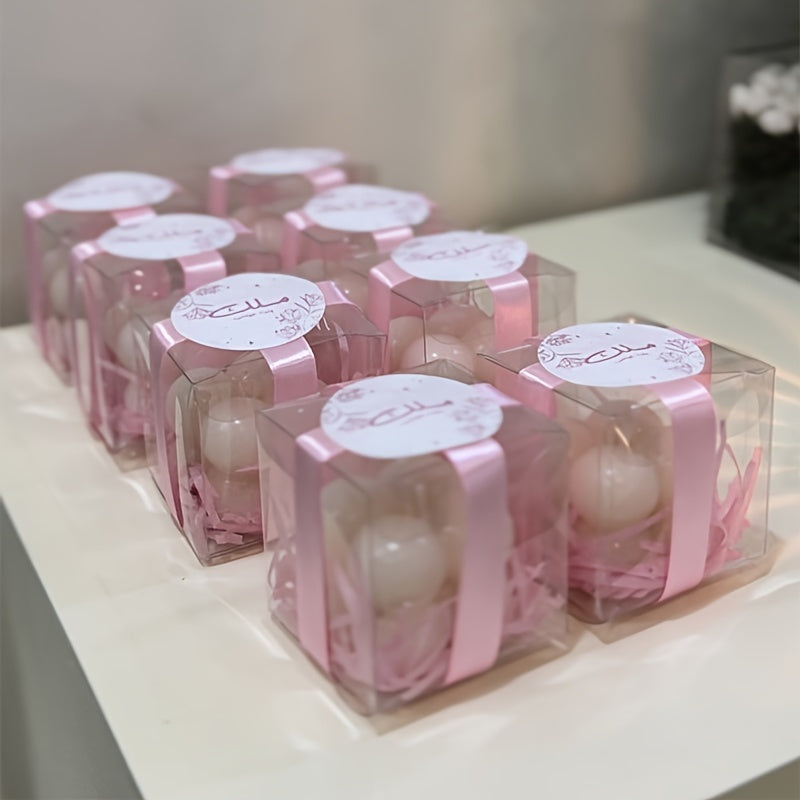 Transparent PVC Gift Boxes for Candles 4.98cm Square Pack of 50 for Party Supplies